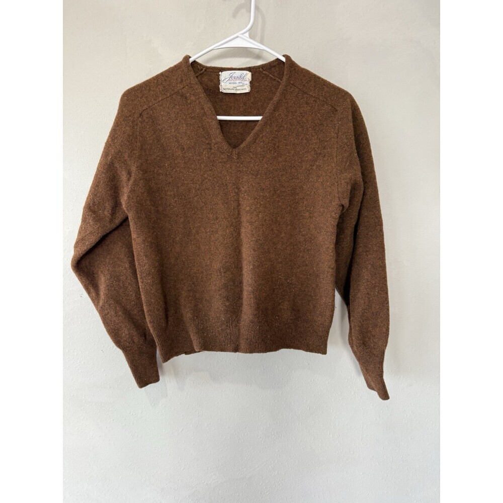 Vintage Vtg Jersild Shetland Wool Sweater Brown Pullover Medium Been Unisex